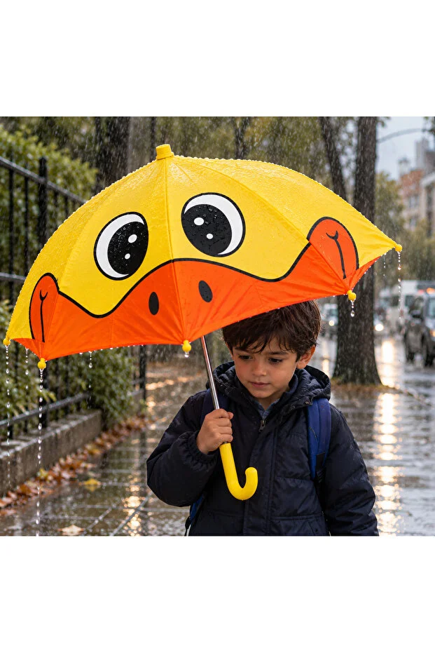 Ördek Şekilli Çocuk Şemsiyesi 45 cm Ördek Şekilli Çocuk Şemsiyesi 45 cm